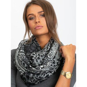 Dark gray patterned shawl