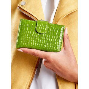 Embossed women's green wallet