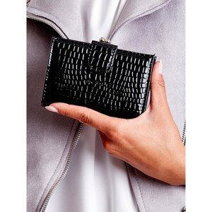 Embossed women's black wallet