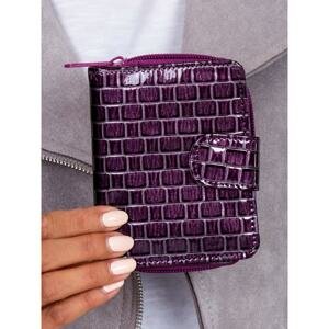 Ladies' purple wallet with an embossed geometric pattern