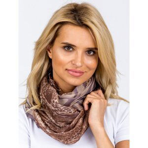 Brown shawl with animal print motif