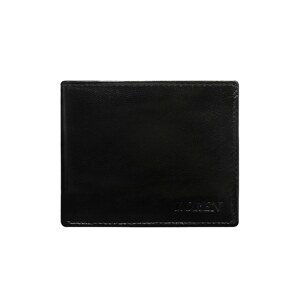 Men's black leather horizontal wallet