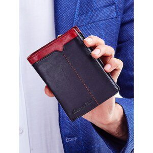 Black leather wallet with red insert