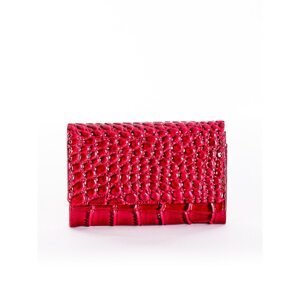 Red lacquered embossed wallet