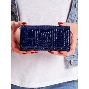 Women's blue wallet with an embossed motif