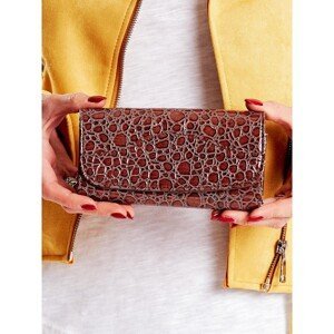 Brown women's wallet with an embossed pattern