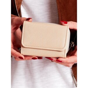 Ladies' beige wallet made of eco-leather