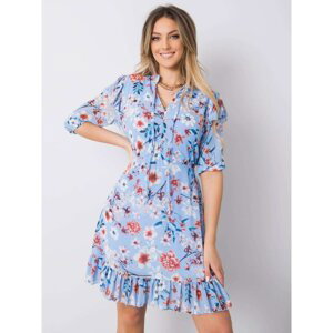 Blue floral dress with a frill