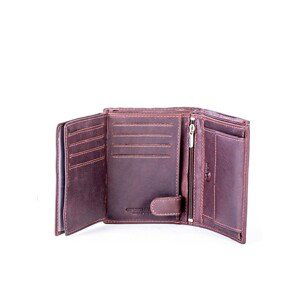 Brown leather wallet with stitching