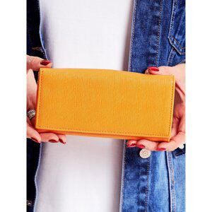Women's light orange wallet fastened with a latch