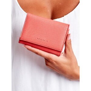 Women's coral wallet with a clasp closure