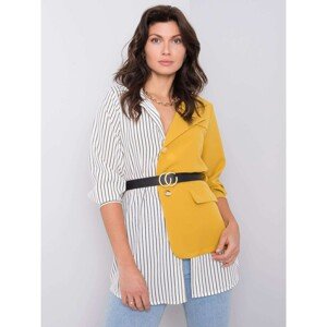 White and yellow striped shirt