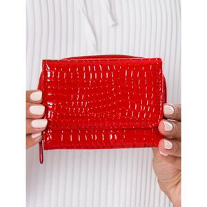 Women's red wallet with embossing