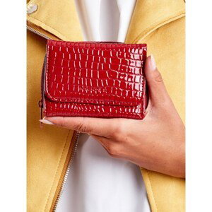 Women's dark red wallet with an embossed pattern