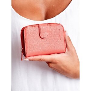 Eco-leather wallet with a coral flap