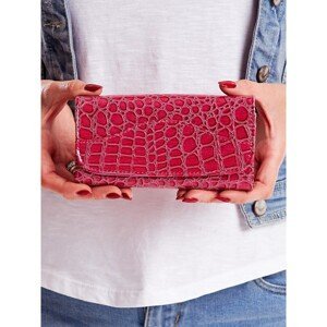 Dark pink women's wallet with an embossed pattern