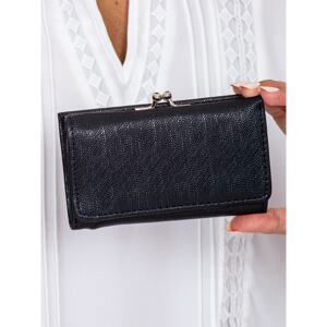 Women's black wallet with a compartment for earwires