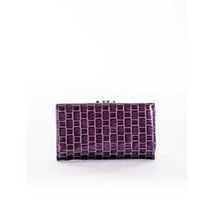 Lacquered purple wallet with geometric patterns