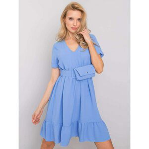 Lady's blue dress with frill