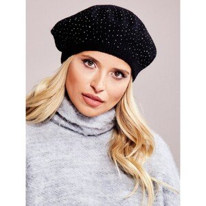 Black beret with rhinestones