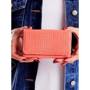 Embossed women's wallet made of salmon eco-leather