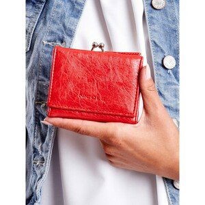 Red wallet made of ecological leather with earwires