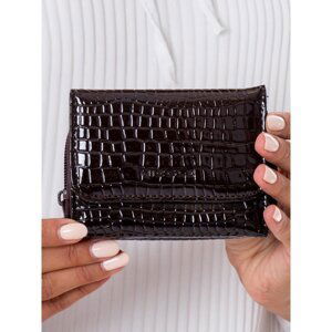 Black women's wallet with an embossed pattern