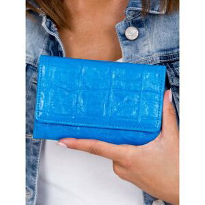 Blue wallet with embossing