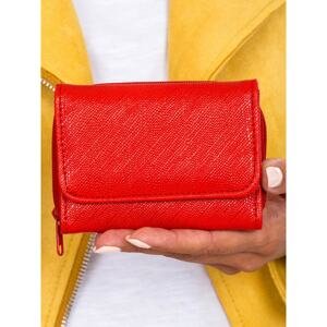 Women's red wallet with a zip pocket