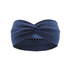 Navy blue headband for girls 6-9 years old in polka dots