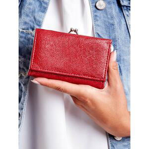 Women's red wallet with a hook closure