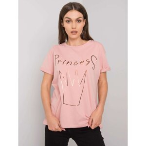 Dusty pink T-shirt with Aosta print