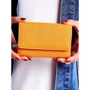 Light orange women's wallet with a latch