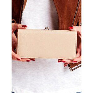 Ladies' beige wallet with an outer compartment for earwires