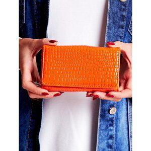 Women's wallet with an embossed orange pattern