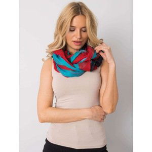 Red and blue scarf with print