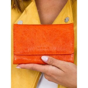 Orange women's wallet made of ecological leather