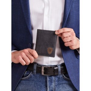 Leather vertical wallet for men in black and brown