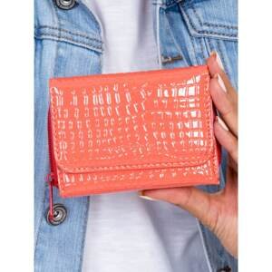 Women's salmon wallet with an embossed pattern