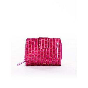 Women's dark pink wallet with an embossed geometric pattern