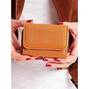 Light brown women's wallet with a zipped pocket