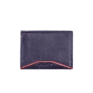 Black leather wallet with red trim