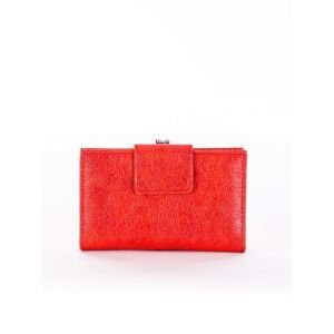 Women's bright red wallet with a flap