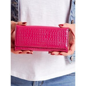 Pink wallet with a crocodile skin motif
