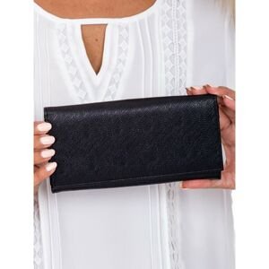 Women's oblong black wallet