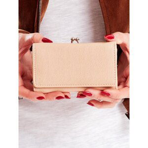 Women's beige wallet with a compartment for earwires