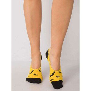 Black and yellow patterned ankle socks