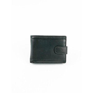 Black leather wallet with a black clasp