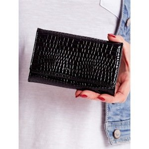 Women's wallet with an embossed black pattern