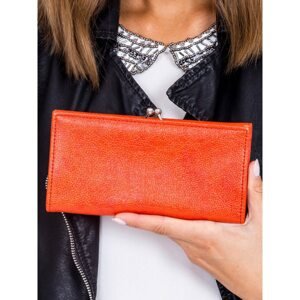 Bright red wallet with a hook clasp